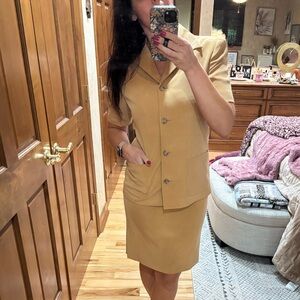 Evan Picone Tan Blazer and Skirt set SZ 6